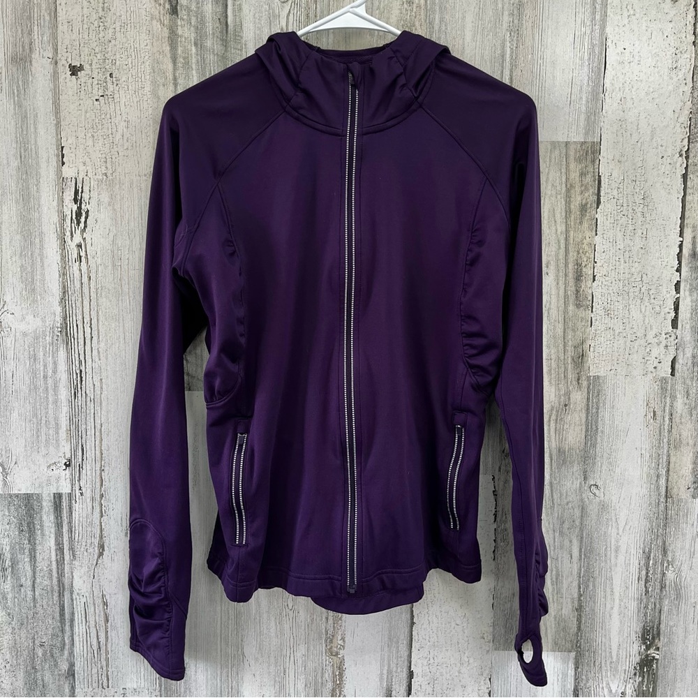 ATHLETA Eggplant Purple Full Zip Hoodie Jacket Top M
